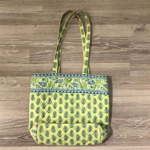 Vera Bradley tote with elephant pattern green/blue